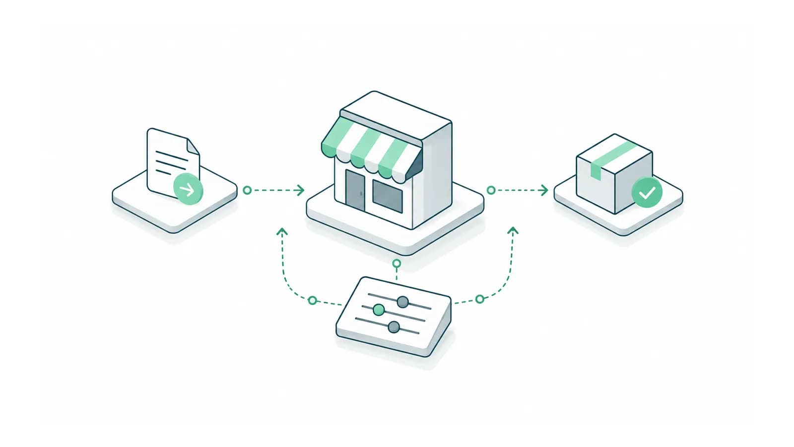 A marketplace transaction with a separate manual routing control.