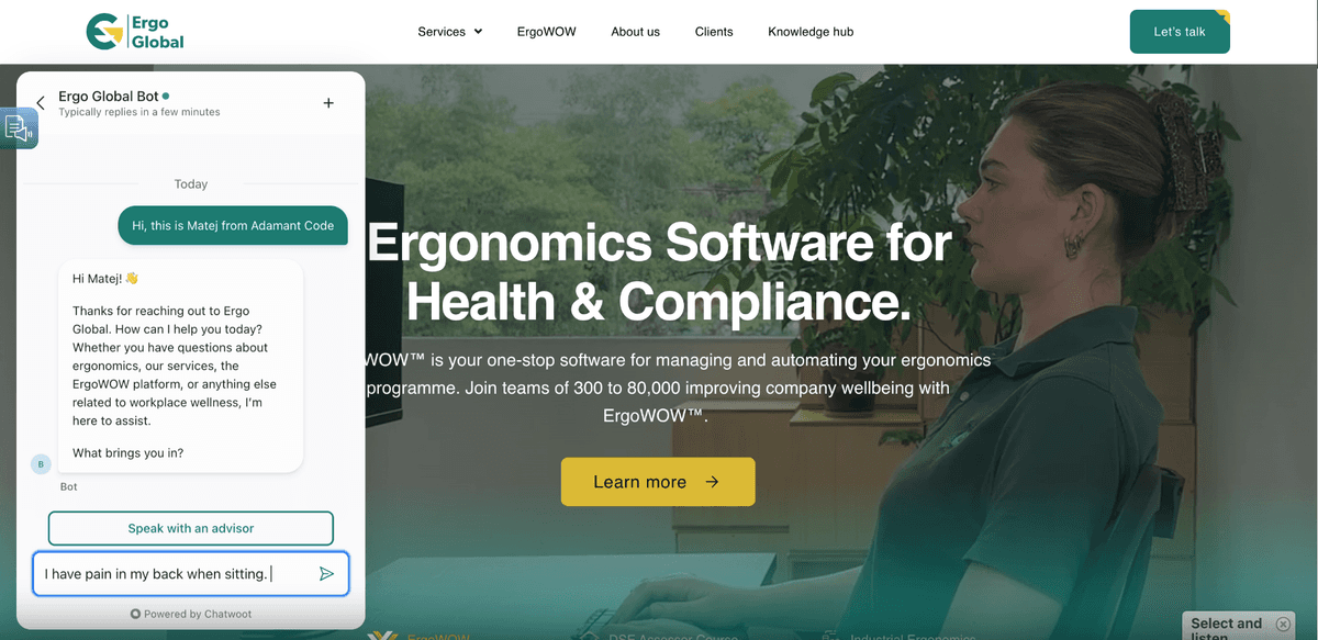 Ergo Global Customer Support Chatbot
