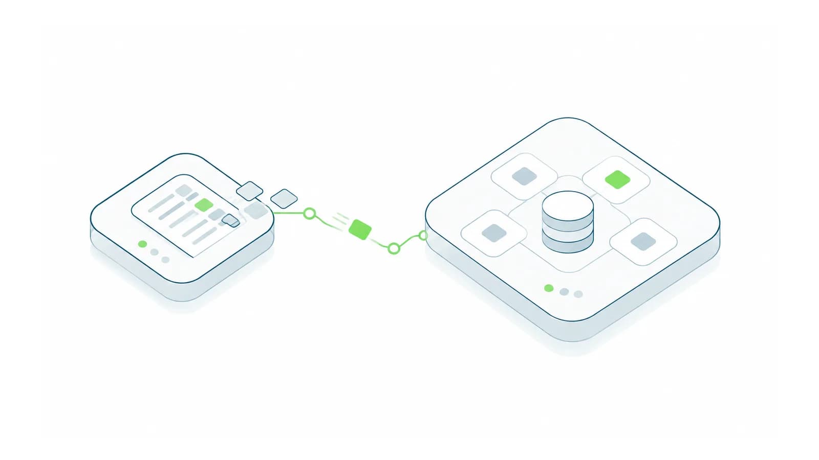 Isometric accounting ledger outgrowing its capacity and transferring records to a larger platform.